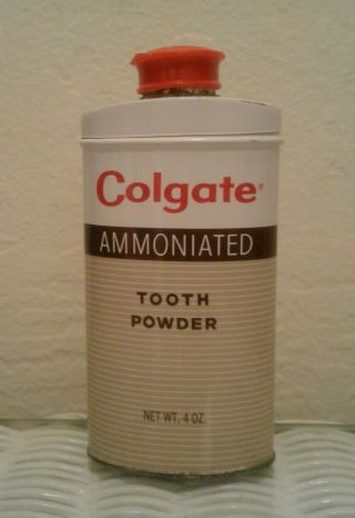 Vintage Colgate Tooth Powder Shaker Tin 4 Oz,  5 - 1/4 " With Contents