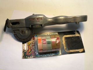 Vintage Dymo Mite Tapewriter Hand Embossing Tool With 5 Rolls Of Tape