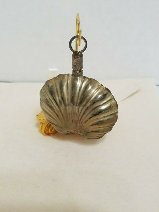 Vintage Sterling Silver Clam Shaped Perfume Bottle Pendant - Mexico