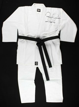 Royce Gracie Signed Full - Size Authentic Judo Jiu - Jitsu Uniform Inscribed - Pa