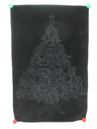 Vintage Tri Chem Picture To Paint Felt Usa Poster Black Velvet Christmas Tree