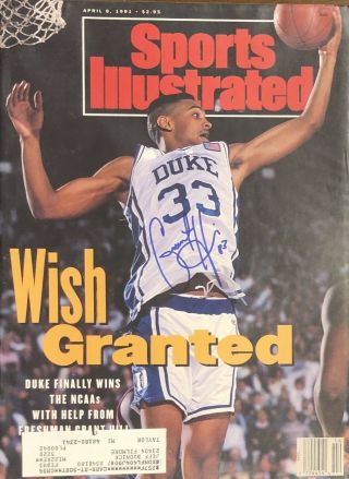 Grant Hill Signed Duke Ncaa Basketball Sports Illustrated 4/8/91 Issue Si Hof
