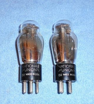 2 Matched National Union Type 30 Radio Vacuum Tubes - 1940 