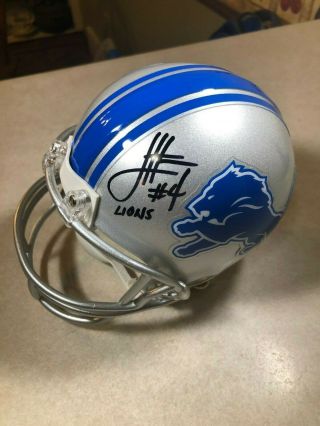 Detroit Lions Jason Hanson Signed Riddell Mini Helmet