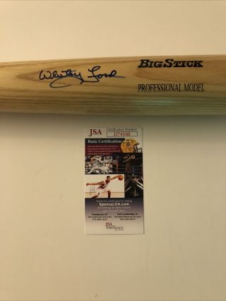 Whitey Ford Signed Baseball Bat Rawlings Big Stick Jsa Certified