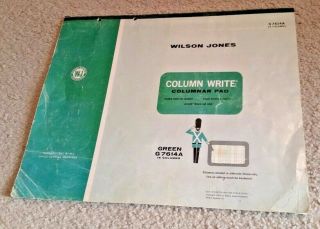 Vintage 1962 Wilson Jones G7614a Columnar Pad 14 Column 17 X 14 " 24 Sheets