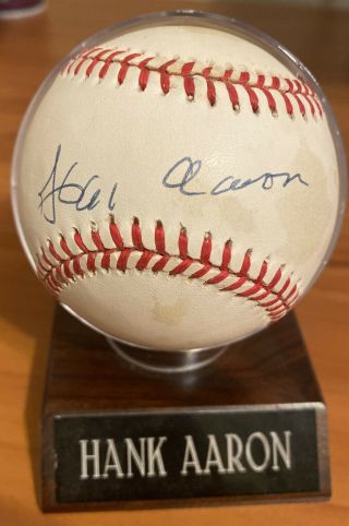 Hank Aaron Signed Official National League Baseball