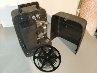 Vtg Bell & Howell Auto Load 8mm Film Projector Model 256 W/ Case Please Read