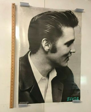 Elvis Presley Black And White Profile Poster Vintage Hound Dog Jailhouse Rock