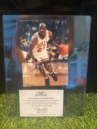 Autographed Michael Jordan Basketball Picture With