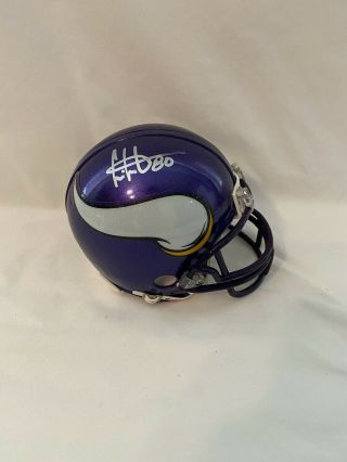 Cris Carter 80 Signed Autographed Minnesota Vikings Nfl Mini Helmet