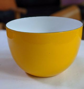 Vintage Finel Arabia Yellow Enamel Bowl - Kaj Franck Mcm " Danish Modern " Design