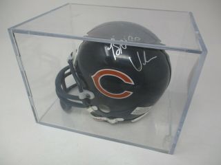 Brian Urlacher Chicago Bears Autographed Riddell Mini Helmet In Display Case