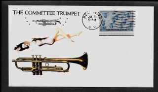 Vintage Martin Committee Trumpet & Pinup Girl Featured On Collector Envelope 481