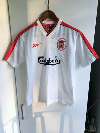 Liverpool Fc 1998 The Reds Vintage Away Football Shirt Reebok Sz 30/32 Jersey