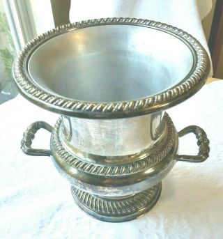 Vintage William Adams Silver Plate Champagne Ice Bucket Urn W/insert To Hold Ice