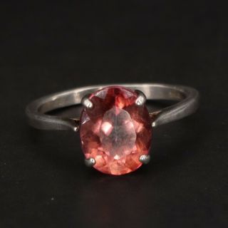 Vtg Sterling Silver Topaz Color Changing Solitaire Cocktail Ring Size 6.  75 - 2g