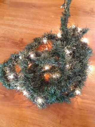 Vintage Prelit Artificial Green Christmas Garland With Lights 18 Foot Long