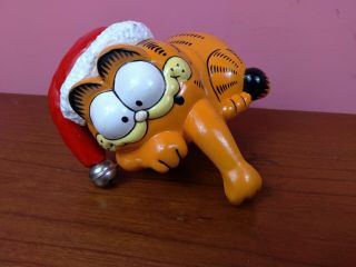 Vintage Enesco Garfield Stocking Hanger Holder Christmas