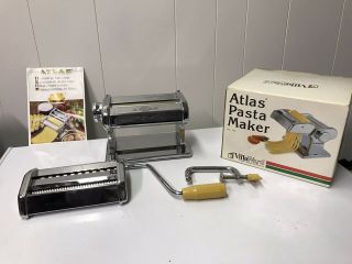 Marcato Atlas 170 Pasta Machine Vintage Italy Crank At Home Maker & Attachment