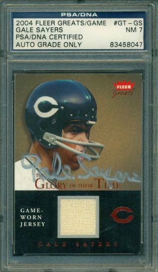 Gale Sayers 2004 Fleer Greats " Glory Of Their Time " Autograph Psa/dna 7