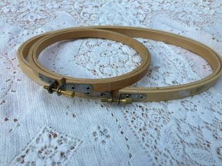 Vintage 2 Wooden Embroidery Hoops 9 " X5 " Oval And 5 " Round