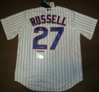 Addison Russell Chicago Cubs Autographed Signed Auto Majestic Jersey Psa/dna