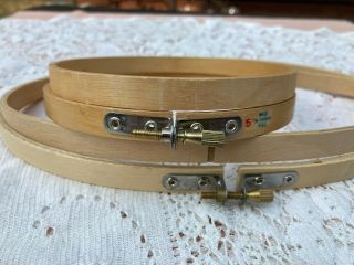 Two vintage wooden embroidery hoops 9 