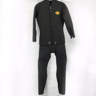 Vintage 1974 Henderson Aquatics 2 Pc Scuba Diving Full Suit Wetsuit Blue Lining