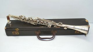 Vintage American Standard H N White Co King Metal Clarinet In Case Old
