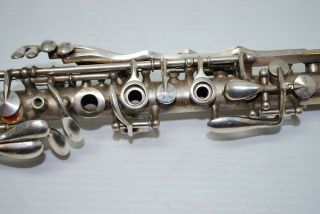 Vintage American Standard H N White co King Metal Clarinet in case Old 3