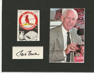 Jack Buck Signed Matted With Photo Frame Size 8x10 A20