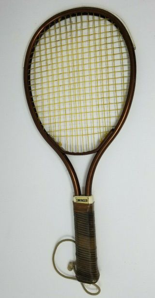 Vintage Leach Swinger Racquetball Racquet Copper Gold Tone