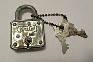 Vintage Master 44 Pad Lock With 2 Keys