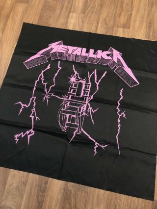 Vintage 90s Metallica Ride The Lightning Flag Tapestry Banner Metal Band