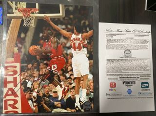 Michael Jordan Signed/autographed 8x10 Chicago Bulls Coa/sticker
