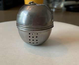 Vintage Chrome Plated Tea Pot Brewing Ball