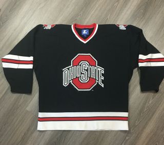 Vintage Starter Ohio State University Osu Buckeyes Hockey Jersey Xl Adult