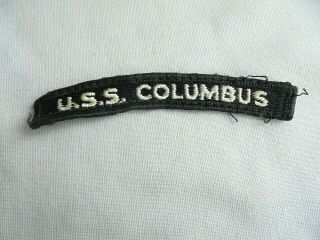 Vintage Us Navy Ship Uss Columbus Tab Patch