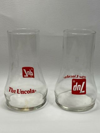 Vintage 1970s 7 Up The Uncola Soda Glasses Cups Upside Down Style 7up Bottle