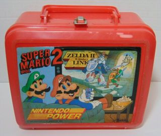 Vintage 1989 Mario Bros 2 Zelda Nintendo Power Plastic Lunchbox No Thermos
