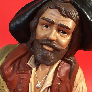 VINTAGE PIRATE BUST HAND PAINTED LARGE 11 1/2 