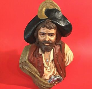 VINTAGE PIRATE BUST HAND PAINTED LARGE 11 1/2 