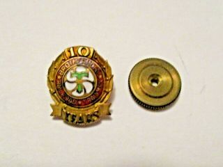 Vintage Brotherhood Of Railroad Trainmen 10 Year Service Pin Union Made