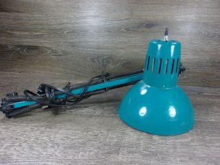 Vintage Drafting Lamp Green Cone Metal Industrial/architectural Mid Century
