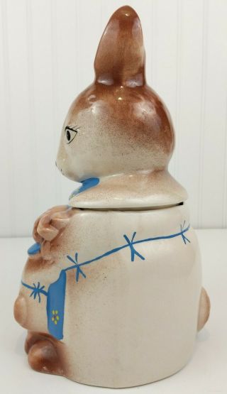 Vintage 30s 40s Mama Bunny Rabbit and Baby Cookie Jar Handpainted Ceramic Mother 2