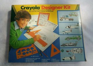 Vtg 1983 Crayola Designer Kit For Vehicles Drafting System Craft Set No.  5605