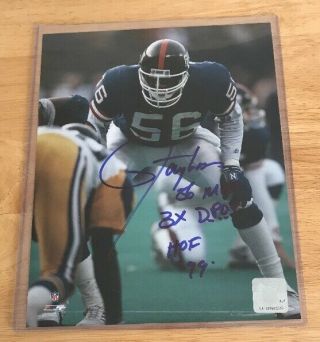 Lawrence Taylor “3 Inscriptions” Signed 8x10 Photo York Ny Giants With Proof