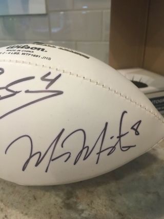 Marcus Mariota With Tennessee Titans Signed Autographed Football With 2 Others