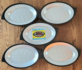 5 Vintage Nordic Ware 15.  5” Sizzler Serving Steak Fajita Platters 1112 Bakelite